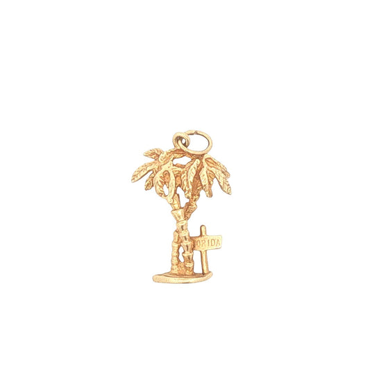 14K Gold Florida Palm Tree Charm
