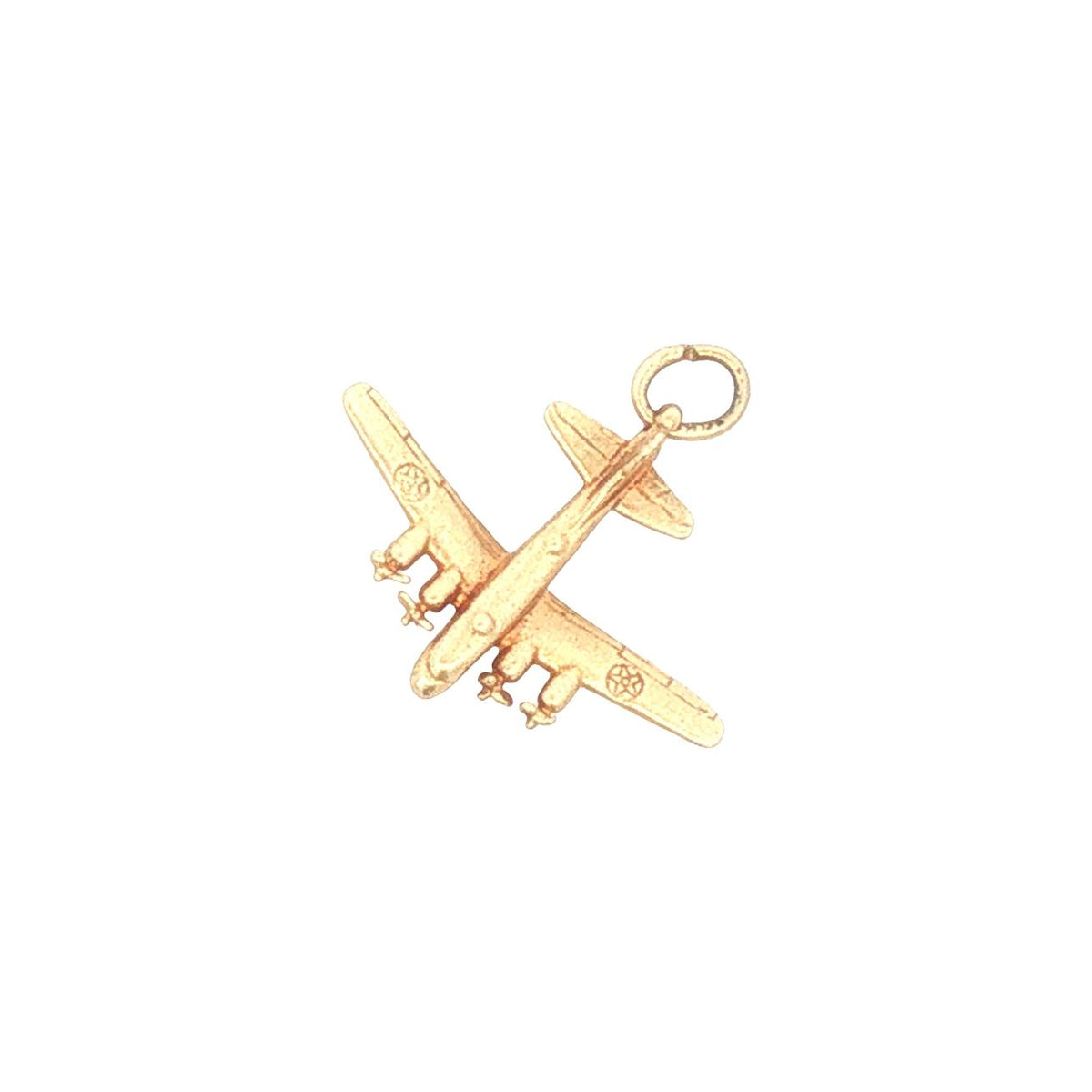 Vintage 14K Gold Army Plane Charm