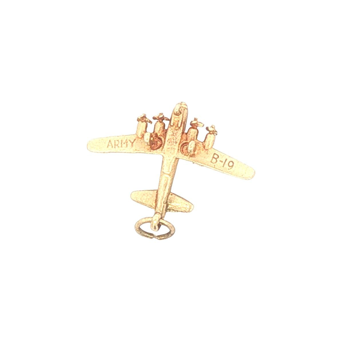 Vintage 14K Gold Army Plane Charm