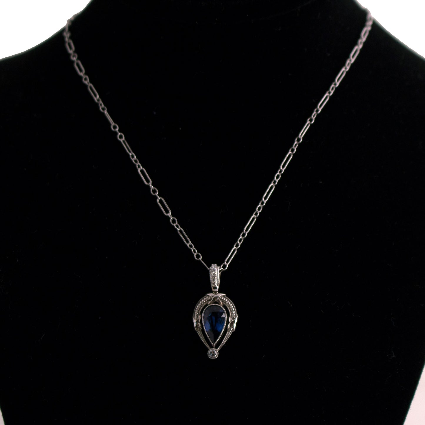 Platinum/14K Sapphire Necklace