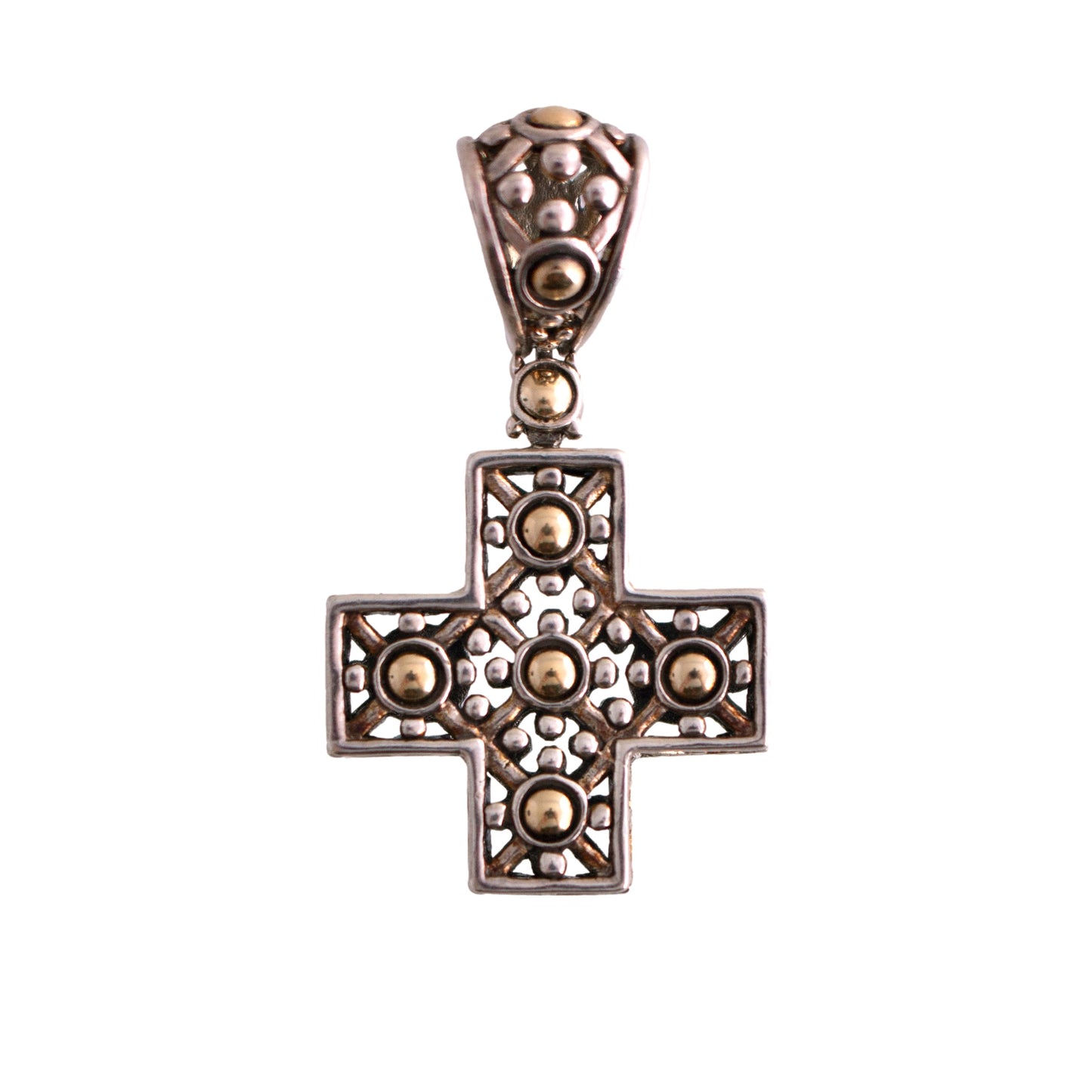 John Hardy Two Tone Cross Pendant