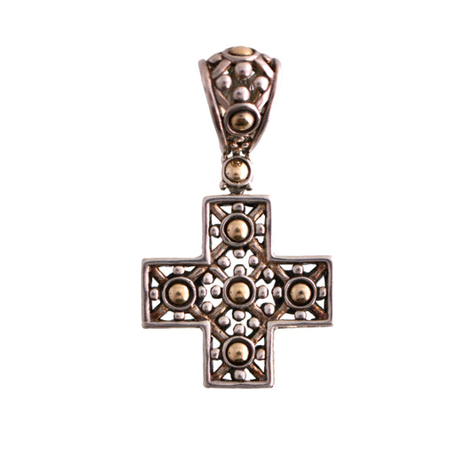 John Hardy Two Tone Cross Pendant