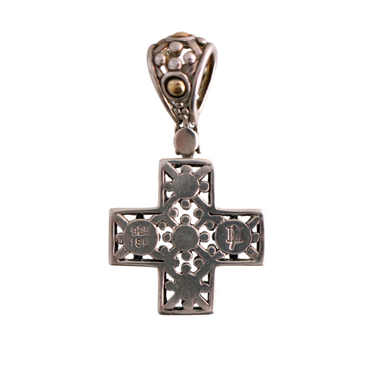 John Hardy Two Tone Cross Pendant