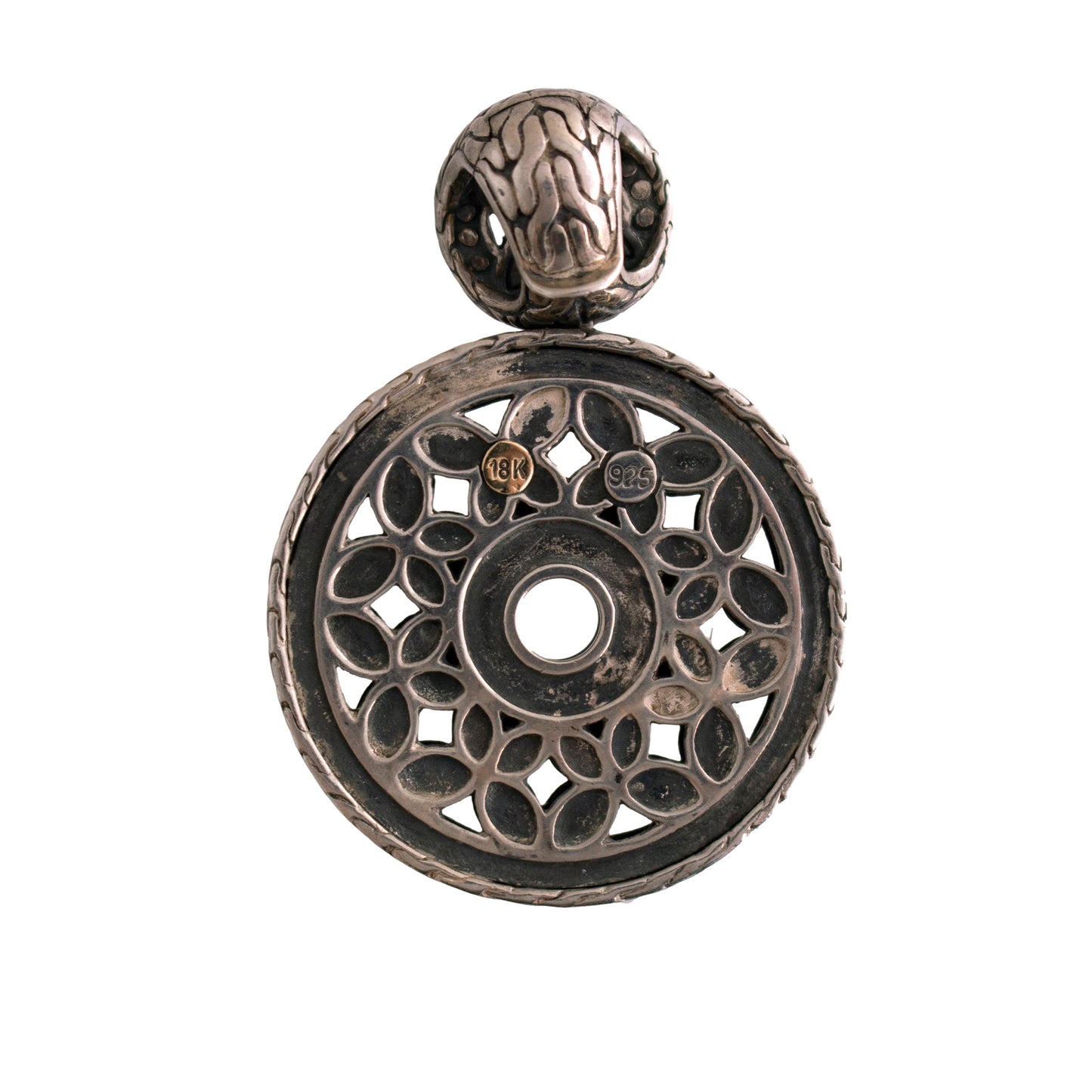 John Hardy Sterling and 18K Batu Kawung Round Pendant