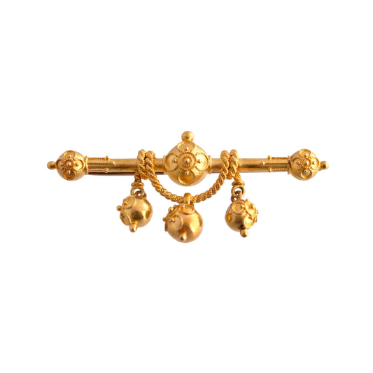 Etruscan Revival Bar Brooch