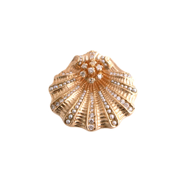 Vintage Krombholz Design Shell Brooch