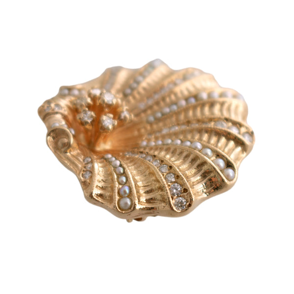 Vintage Krombholz Design Shell Brooch