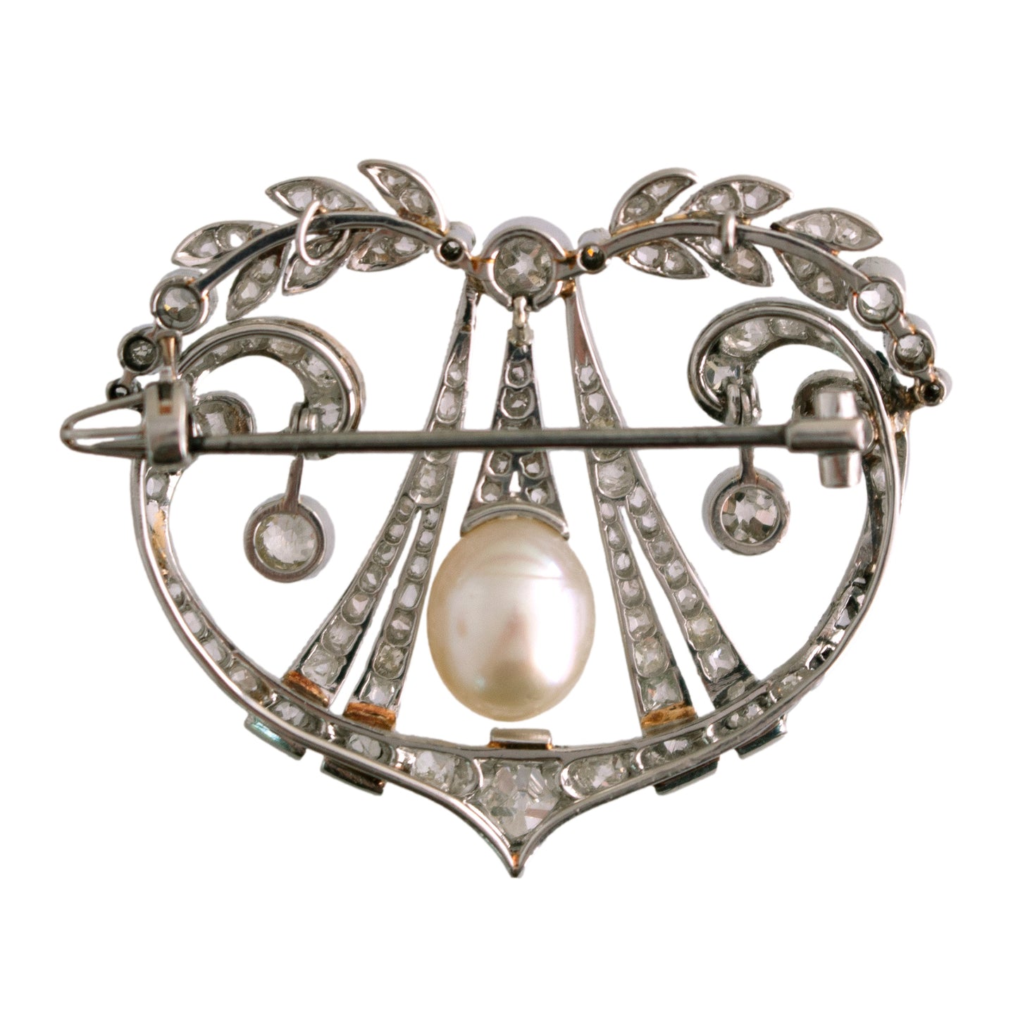 Edwardian Diamond and Pearl Brooch