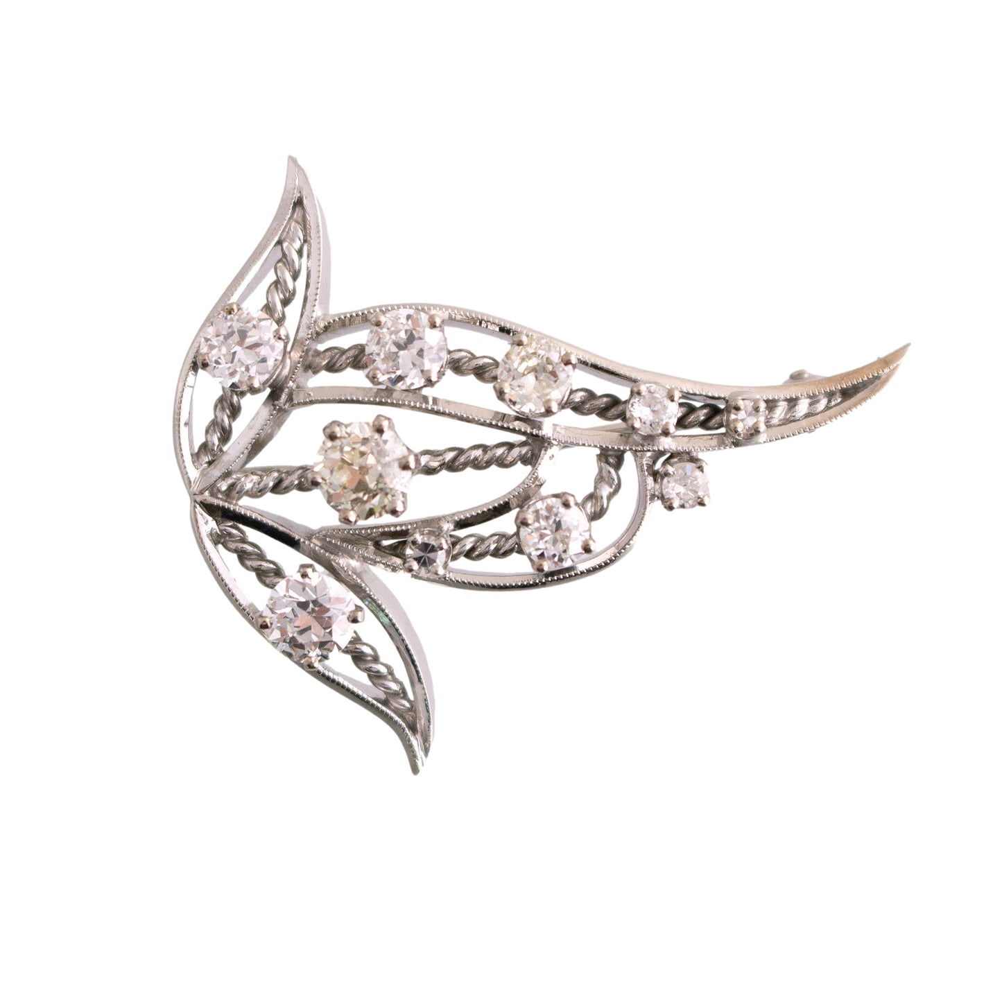 14K Gold Diamond Paisley Brooch/Pendant