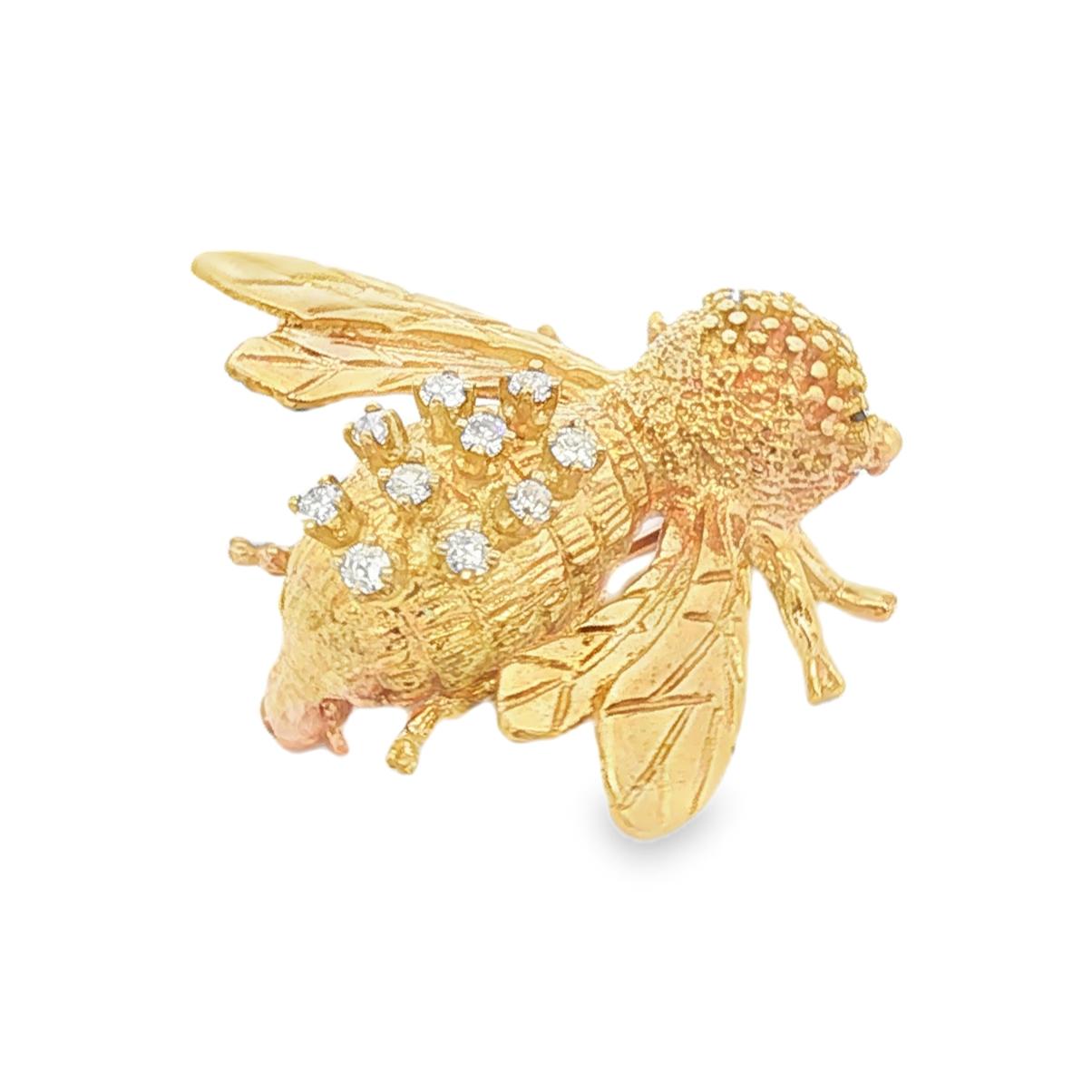 Diamond Bee Brooch