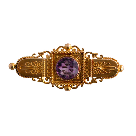 Victorian Amethyst Brooch