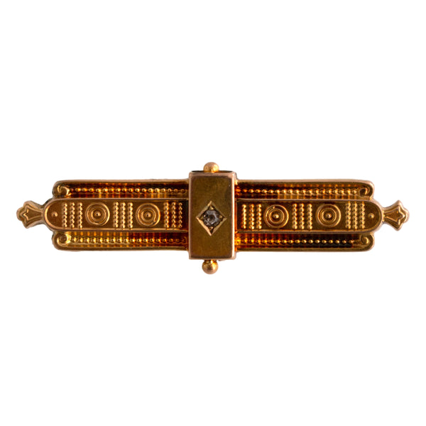 Victorian 15K Gold Bar Brooch