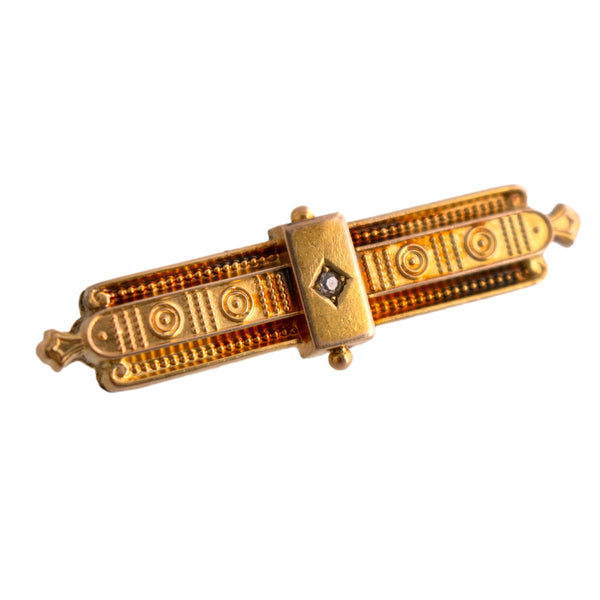 Victorian 15K Gold Bar Brooch