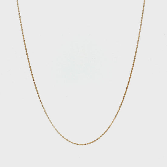 Late 20th-Century 14 Karat Yellow Gold 20" Solid Rope Chain