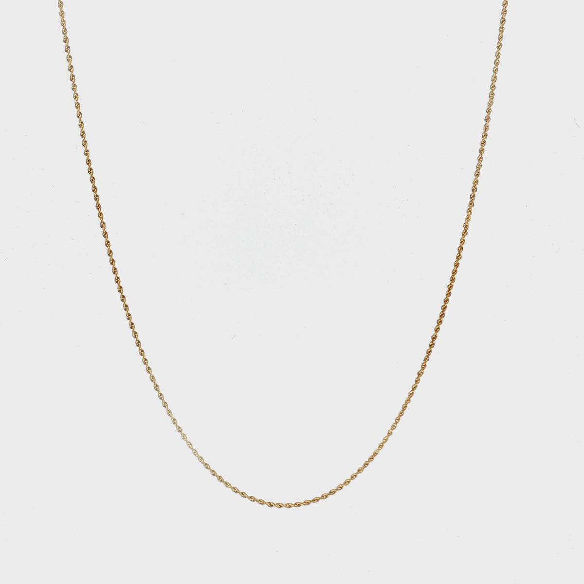 Late 20th-Century 14 Karat Yellow Gold 20" Solid Rope Chain