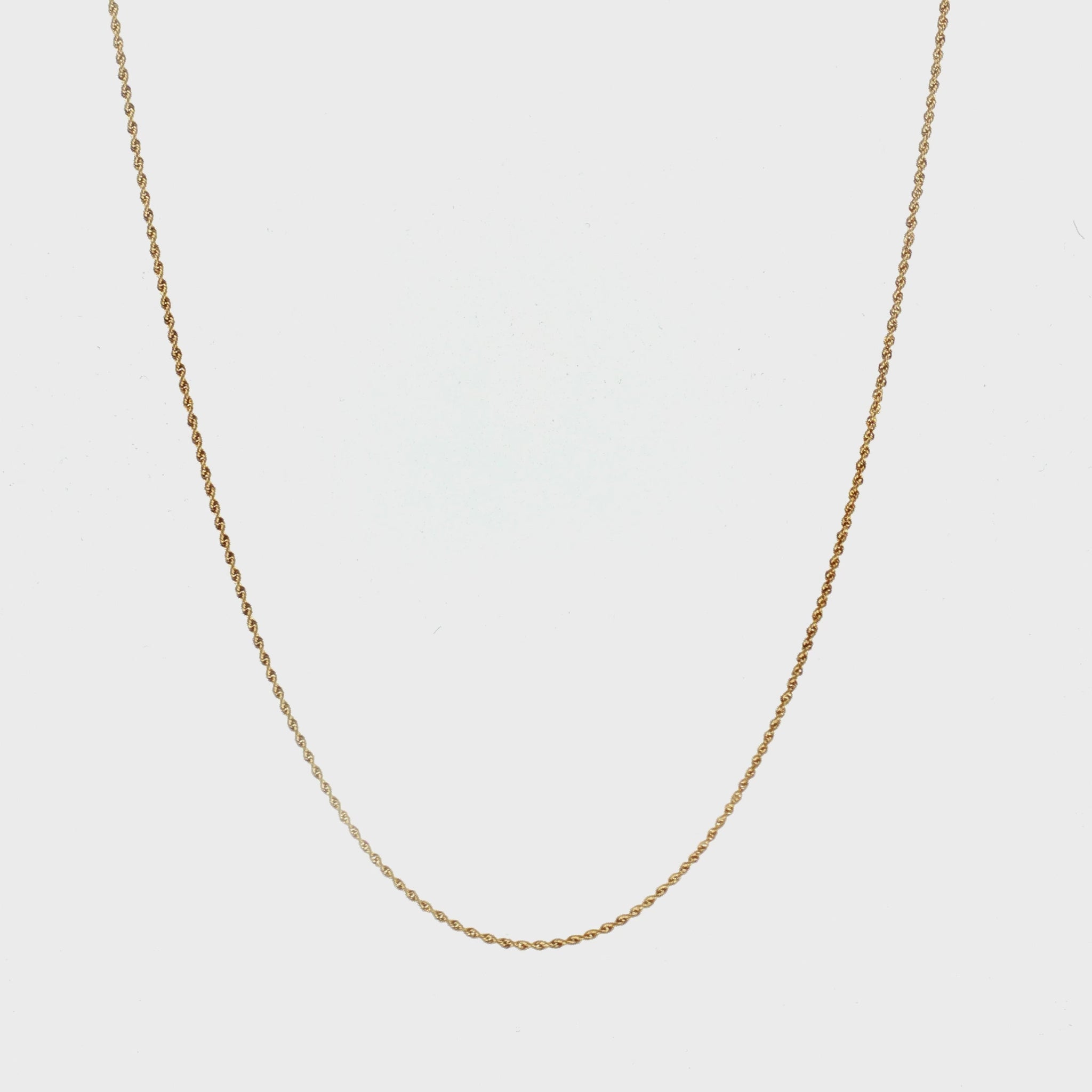 Late 20th-Century 14 Karat Yellow Gold 20" Solid Rope Chain