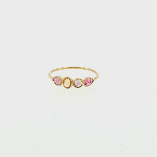 21st-Century 18 karat Yellow Gold Perle De Lune Color Nova Ring