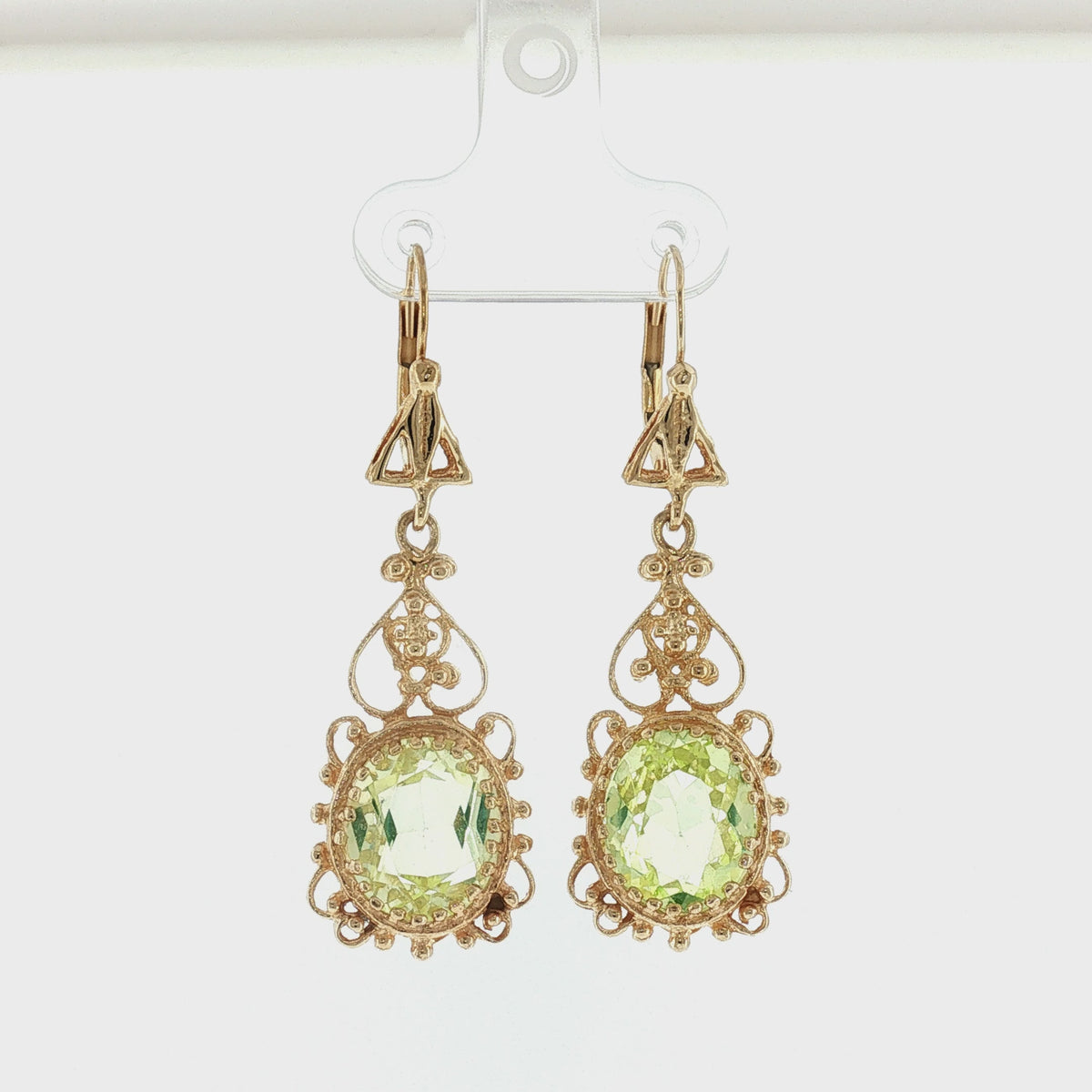 Mid-Century Victorian Revival Lab Grown Sapphire Drop Earrings