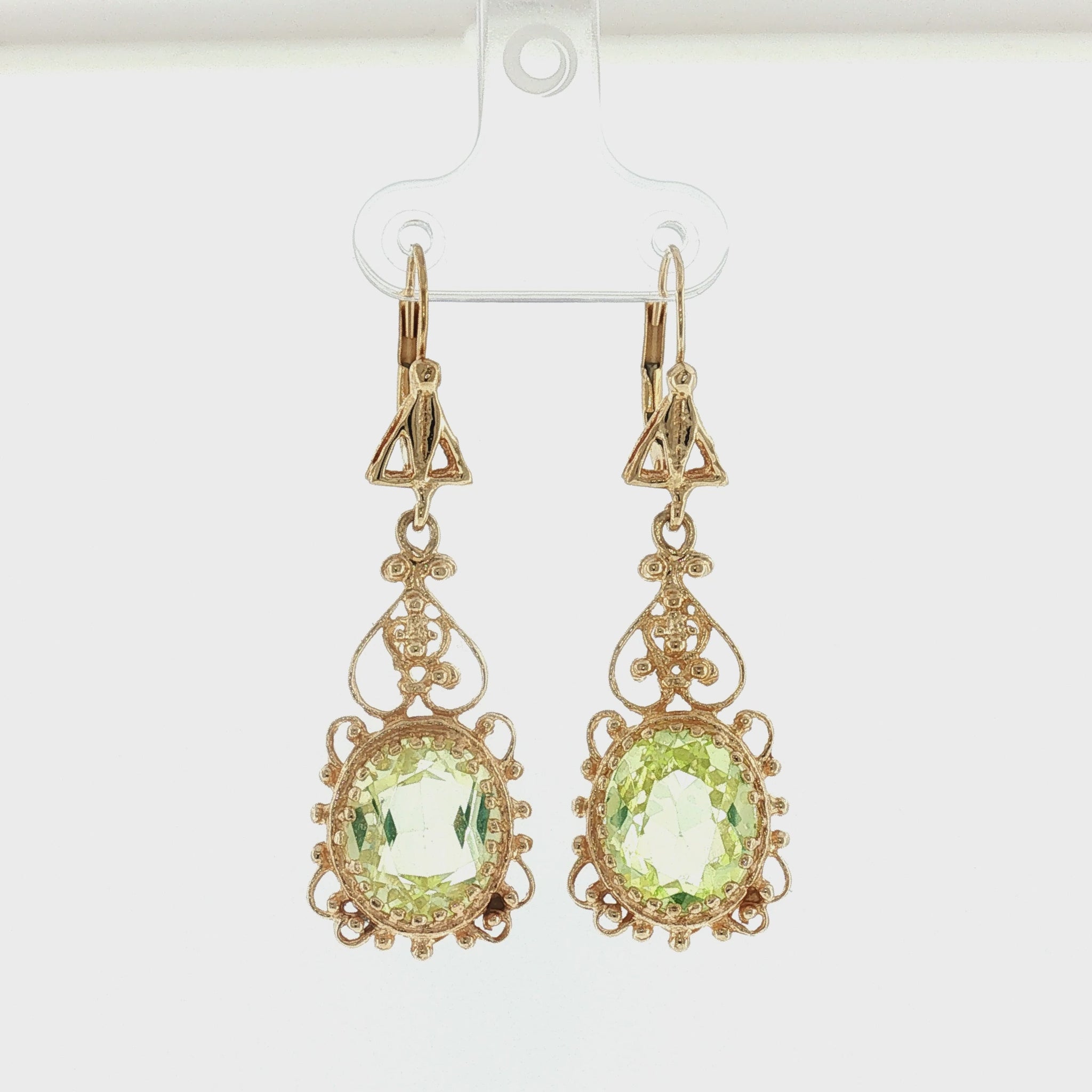 Mid-Century Victorian Revival Lab Grown Sapphire Drop Earrings