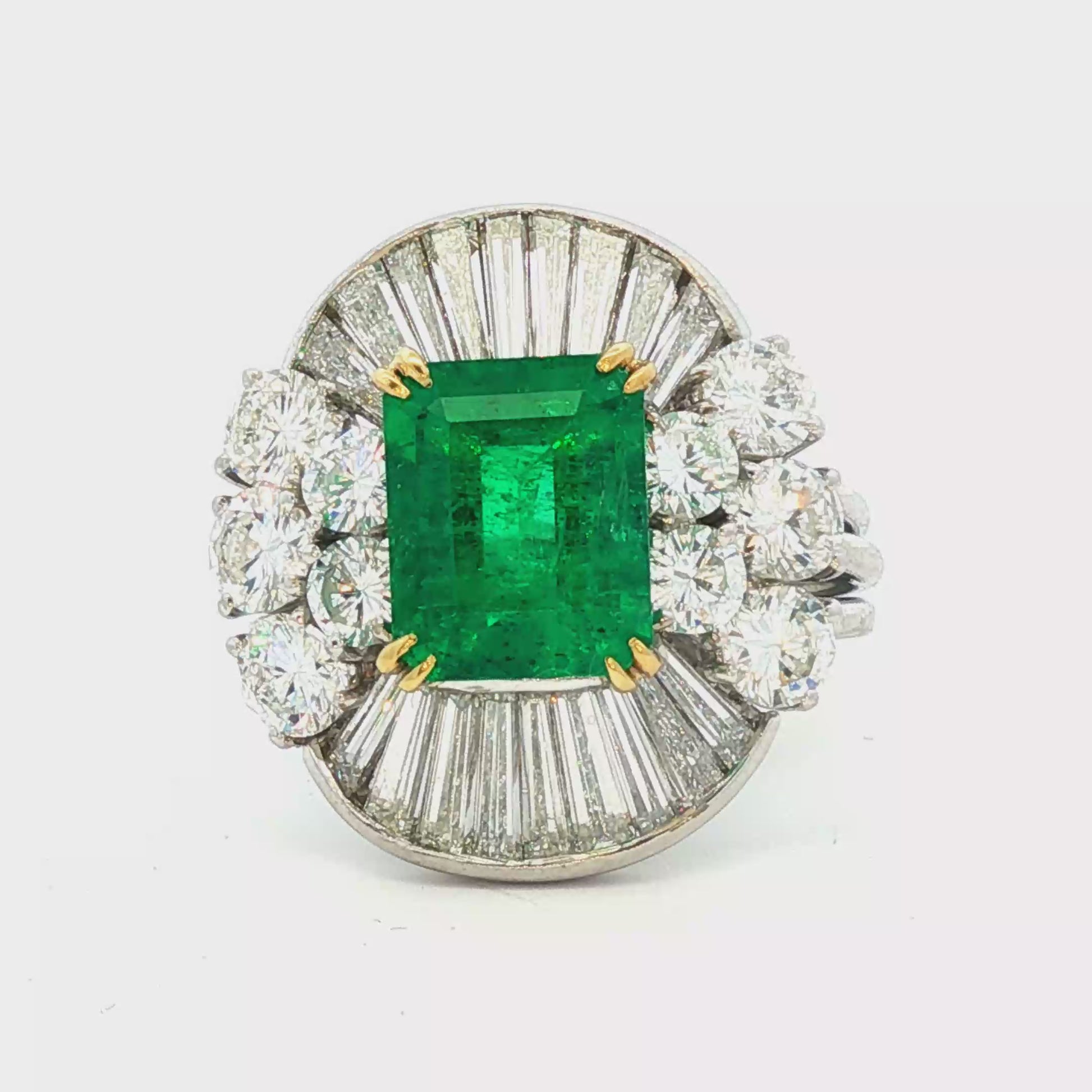 Columbian emerald and diamond dinner ring