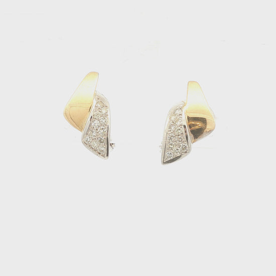 Two Tone Diamond Earrings