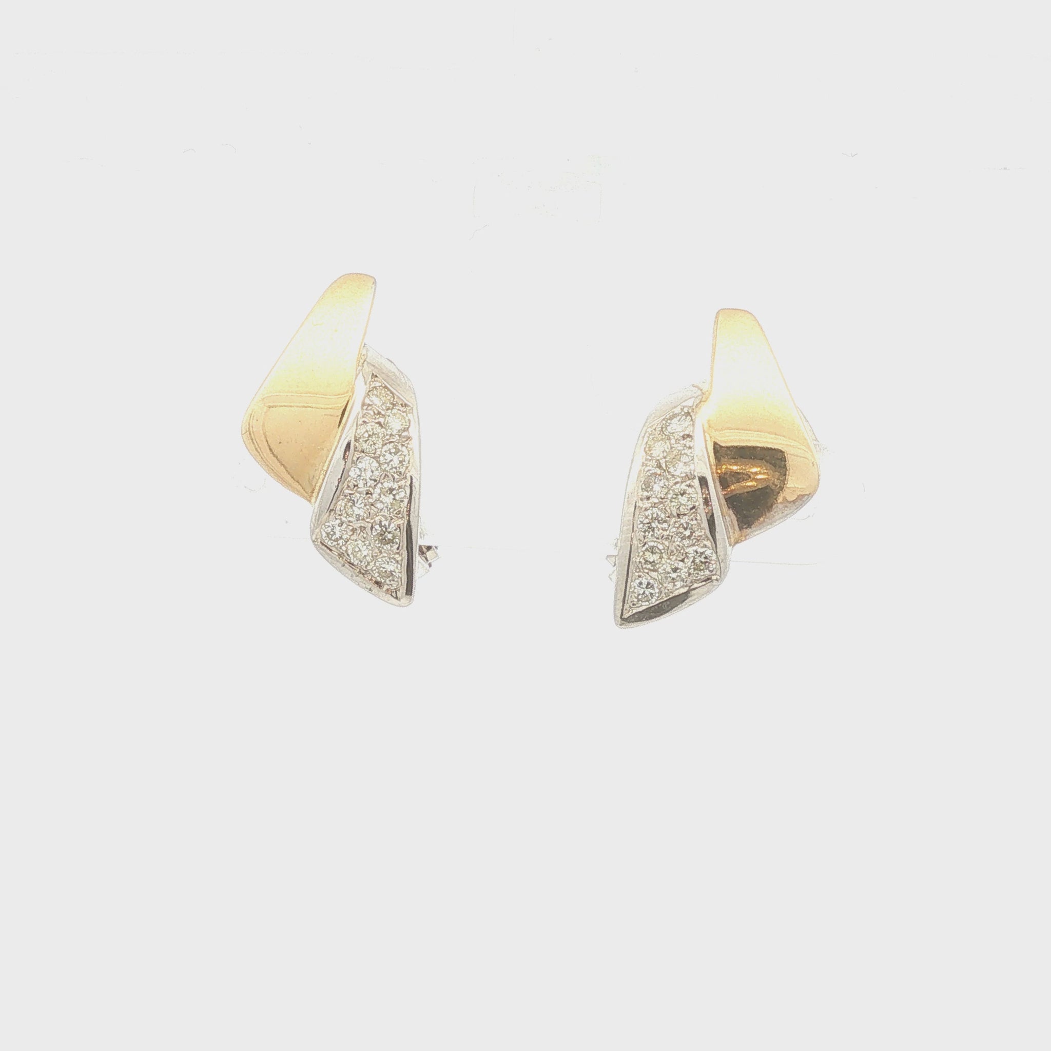 Two Tone Diamond Earrings