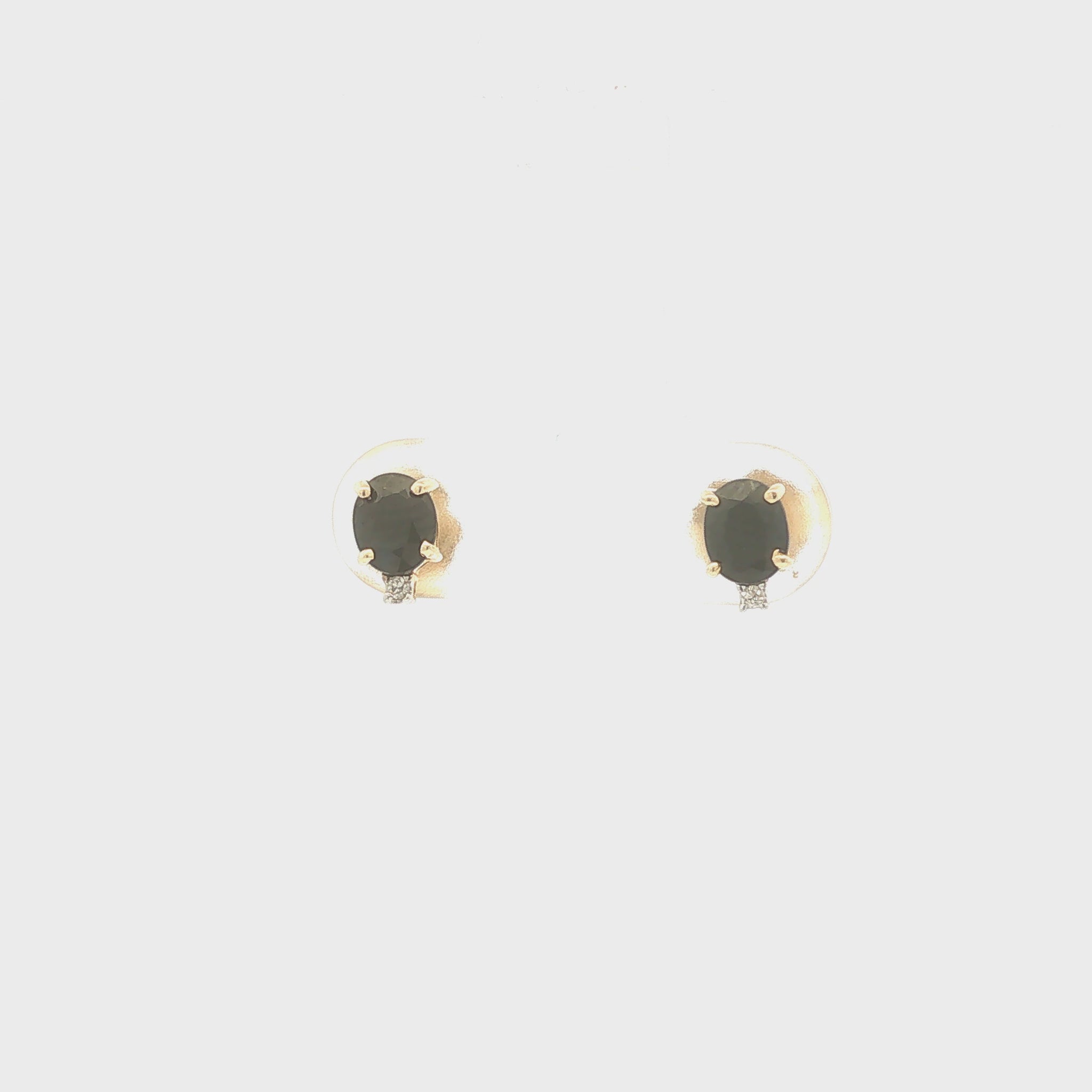 Sapphire and Diamond Stud Earrings