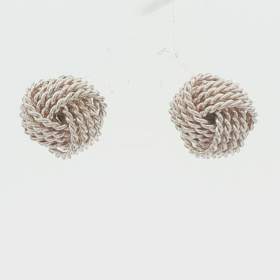 Sterling Tiffany and Co. Twisted Wire Knot Earrings Style #60143695