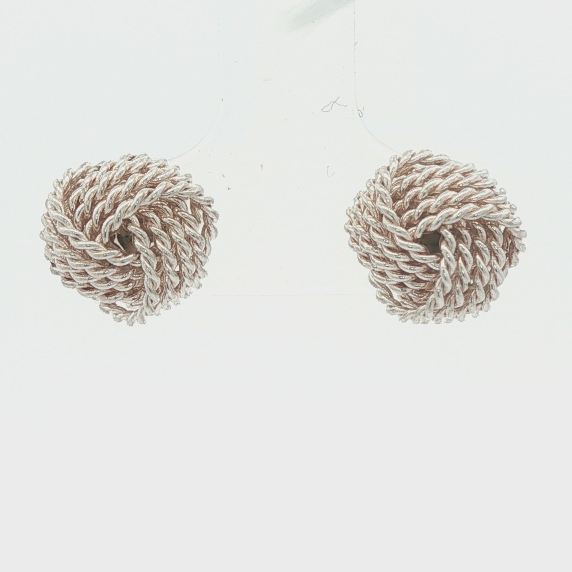 Sterling Tiffany and Co. Twisted Wire Knot Earrings Style #60143695