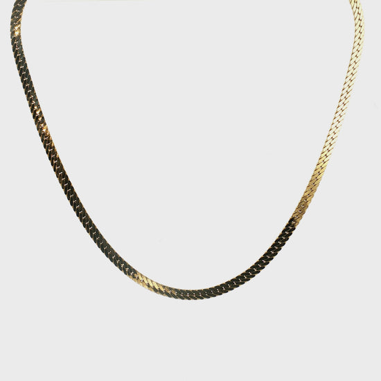 A Late 20th-Century 5mm 20" Solid Herringbone Necklace