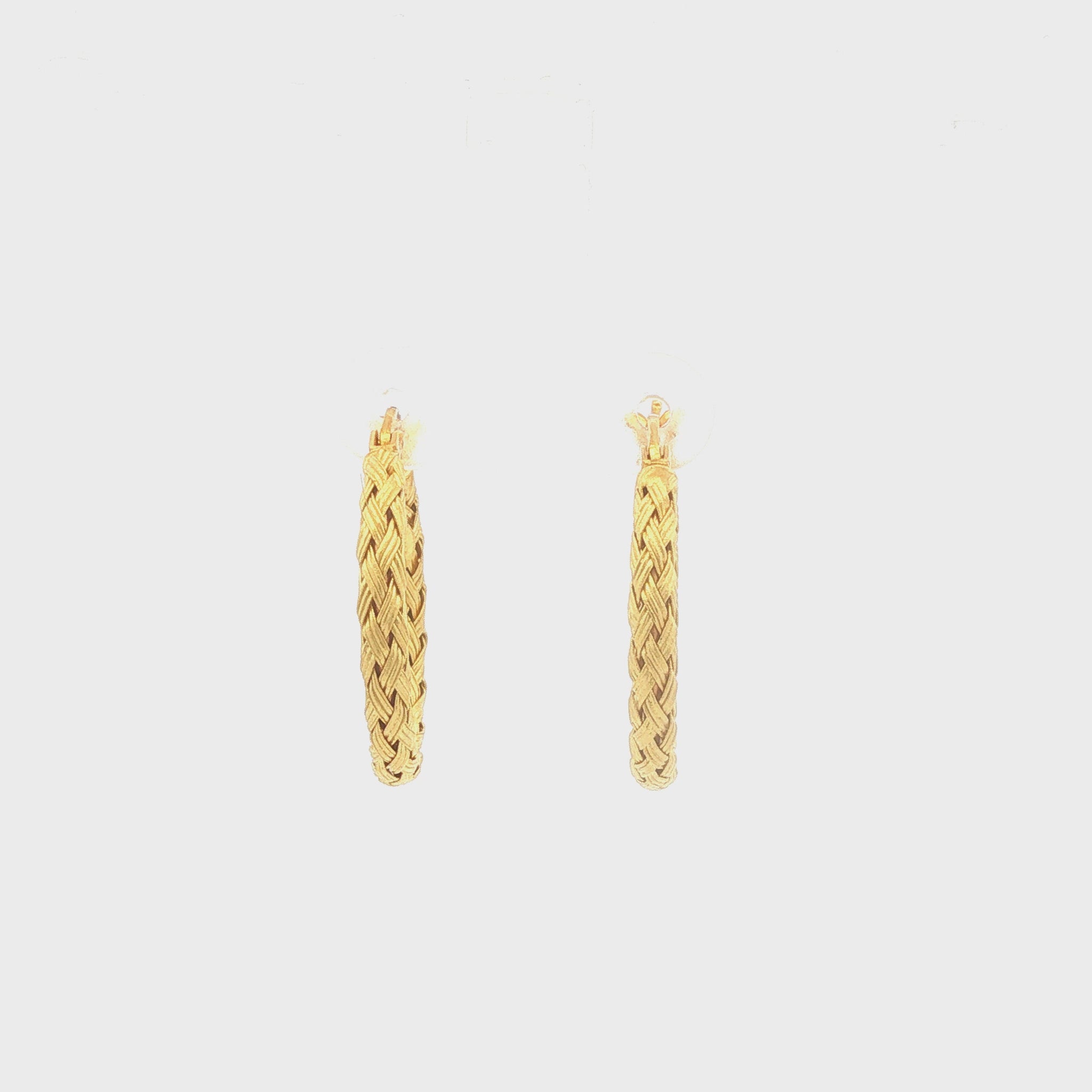18K Gold Woven Hoop Earrings