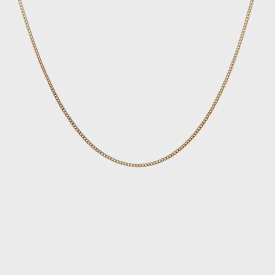 Mid-Century 17k Yellow Gold 22" 2.3mm Curb Link Chain