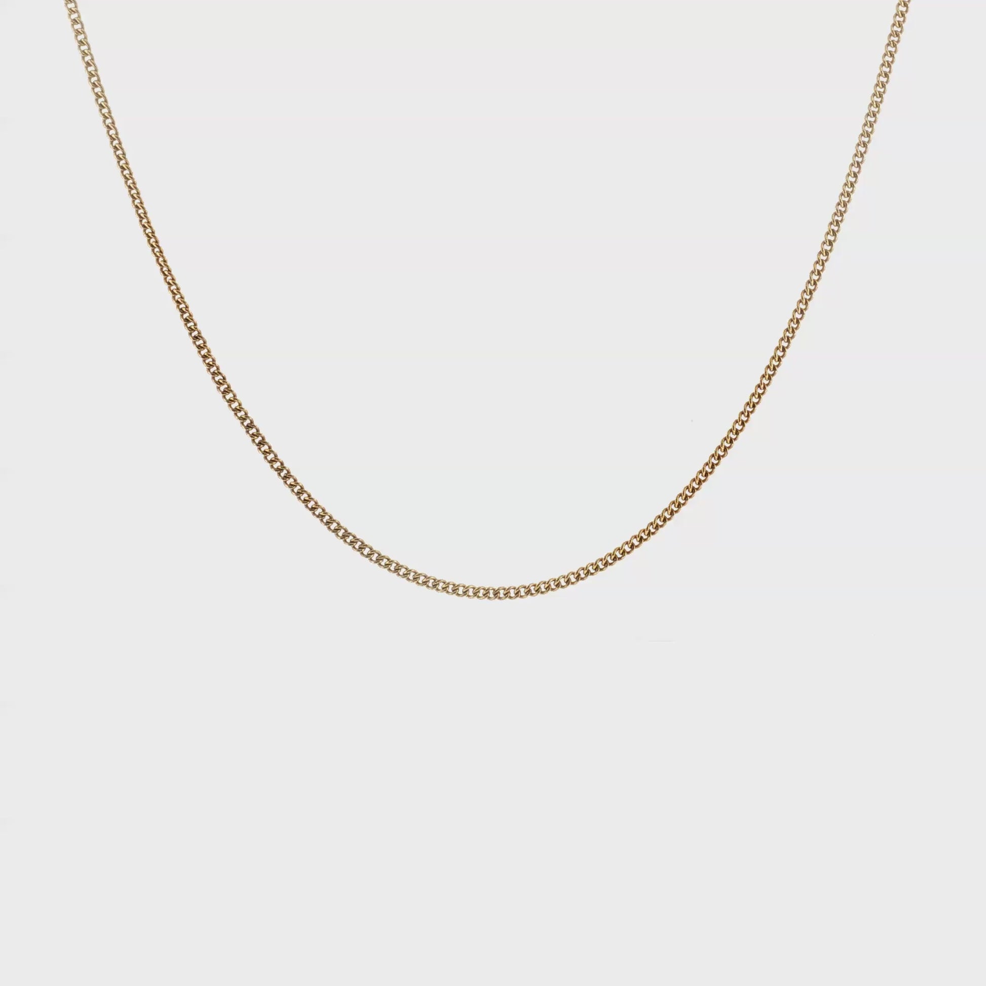 Mid-Century 17k Yellow Gold 22" 2.3mm Curb Link Chain