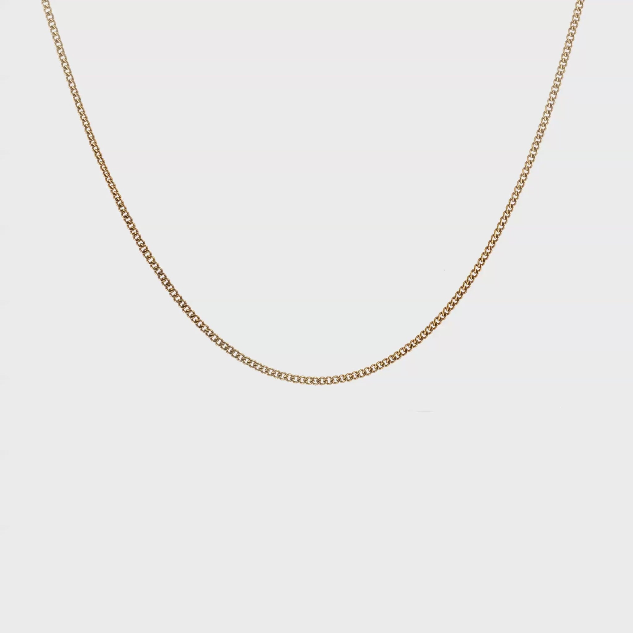 Mid-Century 17k Yellow Gold 22" 2.3mm Curb Link Chain