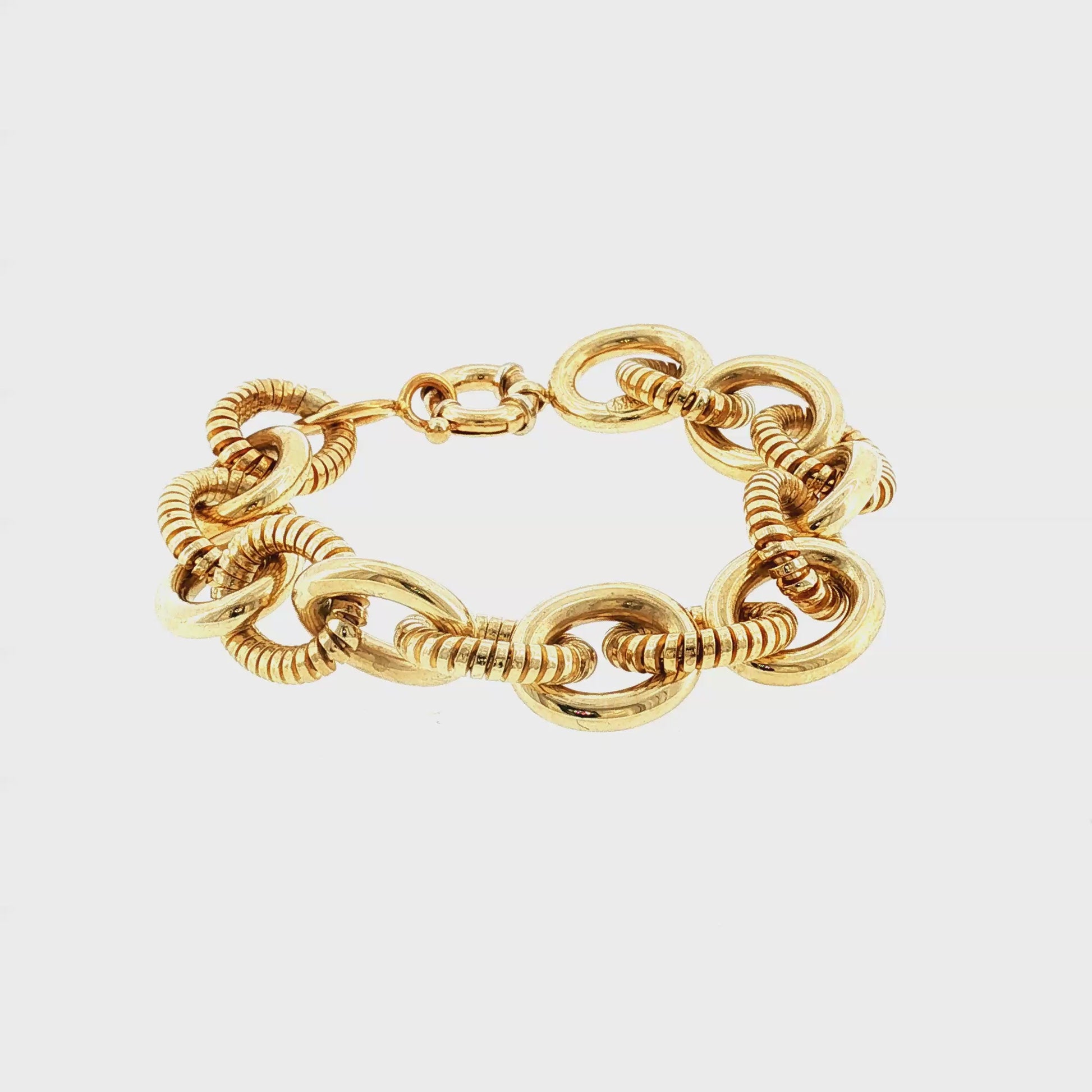 Late 20th-Century 14k Yellow Gold Combination Texture Bracelet