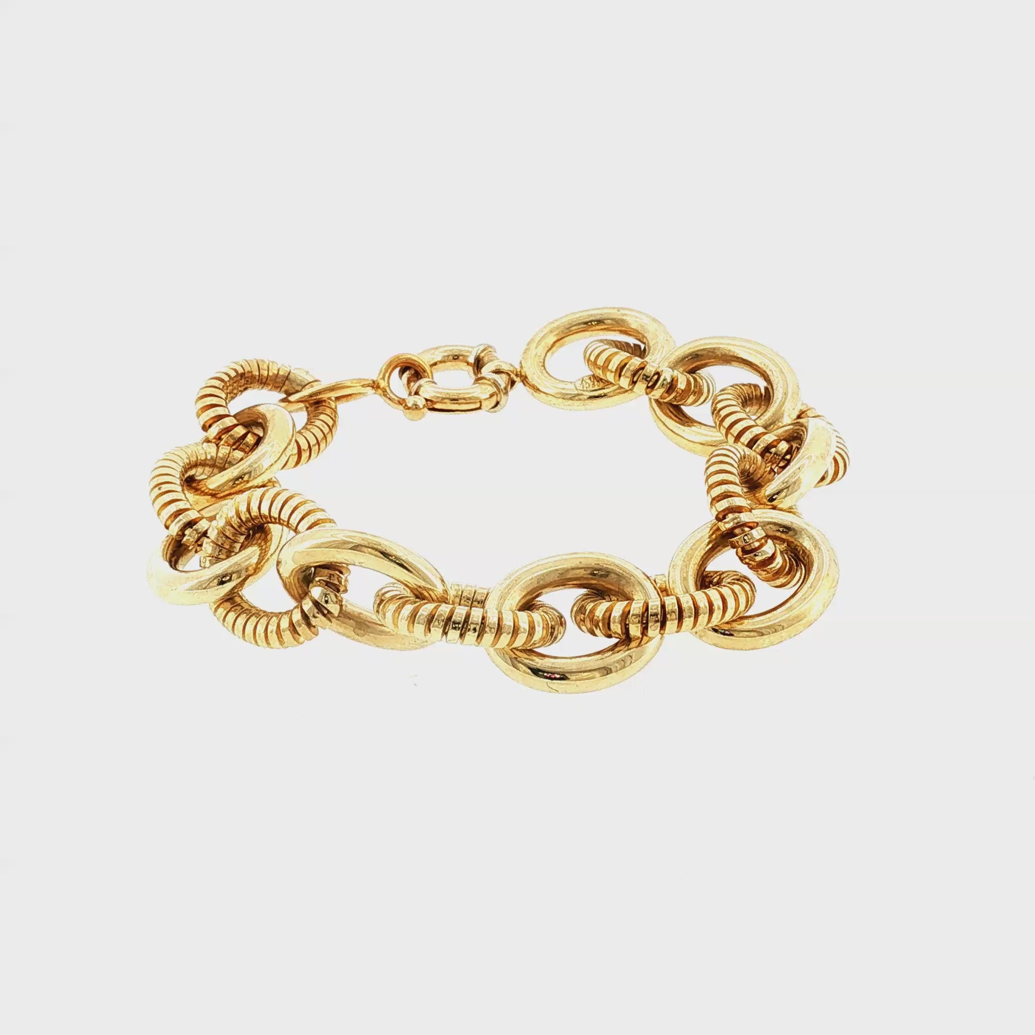 Late 20th-Century 14k Yellow Gold Combination Texture Bracelet
