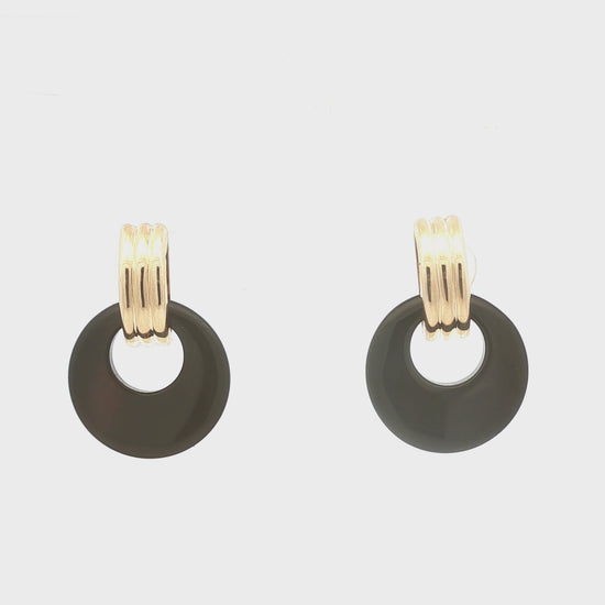 Onyx Doorknocker Earrings