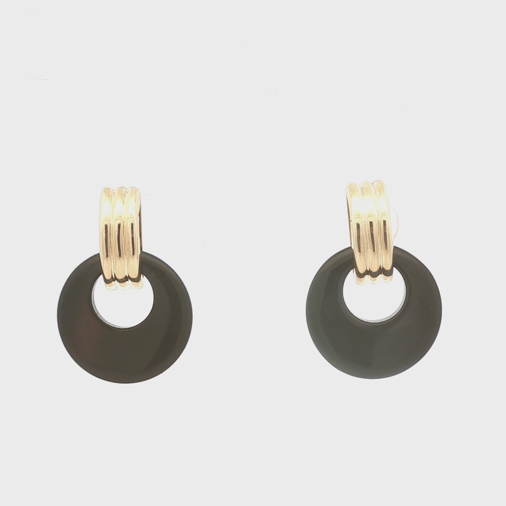 Onyx Doorknocker Earrings