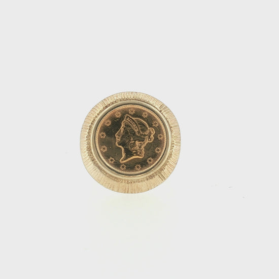 Late 20th-Century 1851 US $1 Gold Coin Ring