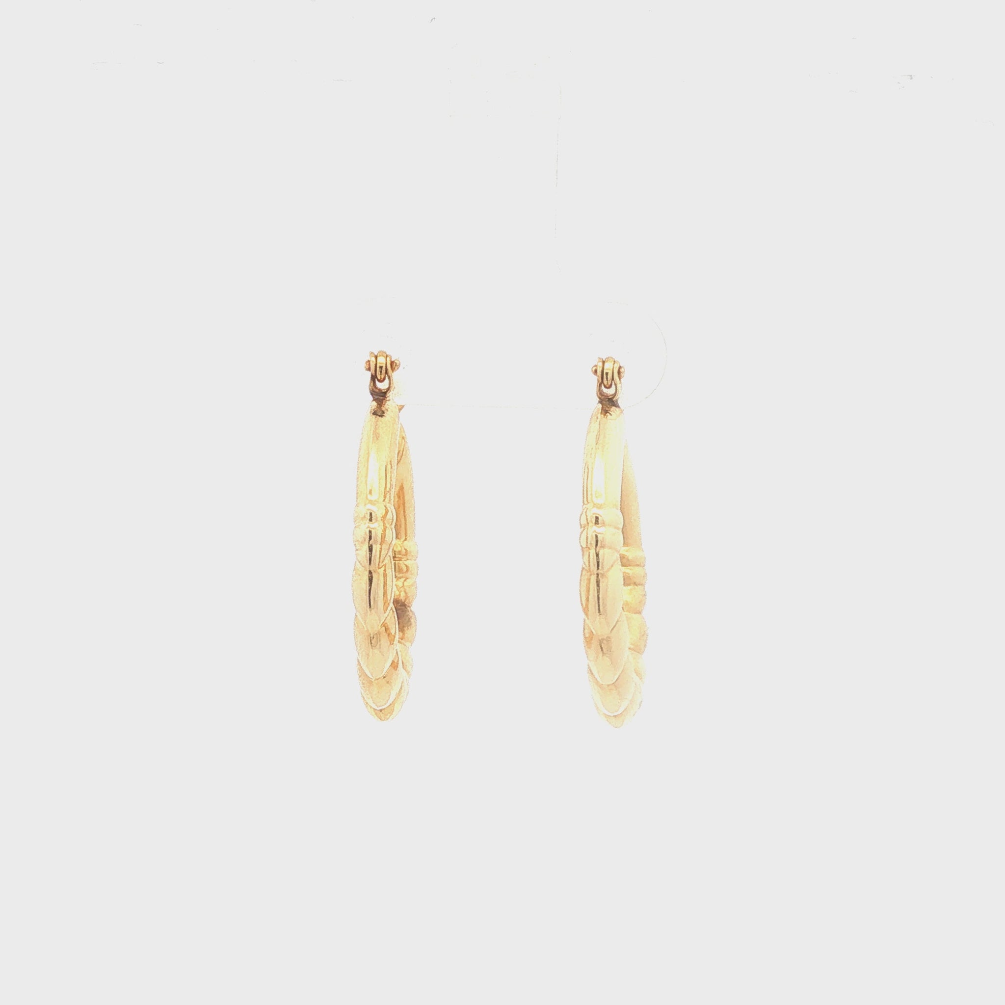Gold Textured Hoop Earrings