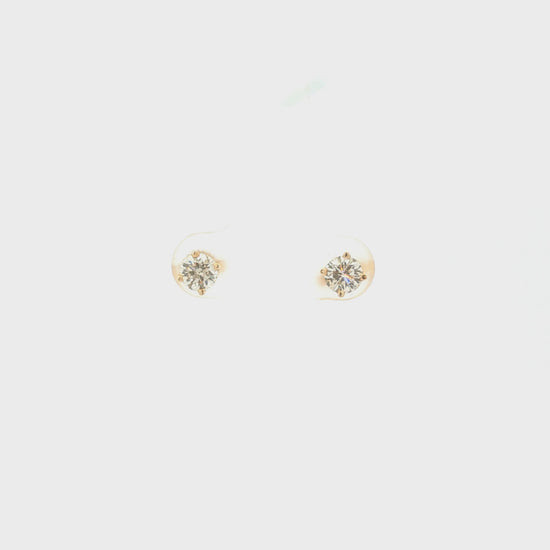 14K Gold Diamond Earrings 0.66ct Total Weight