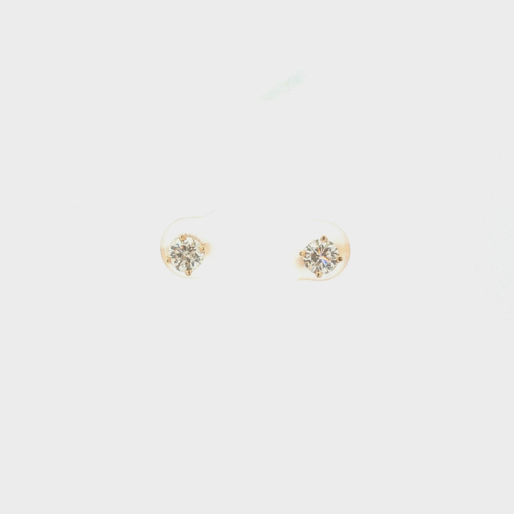 14K Gold Diamond Earrings 0.66ct Total Weight
