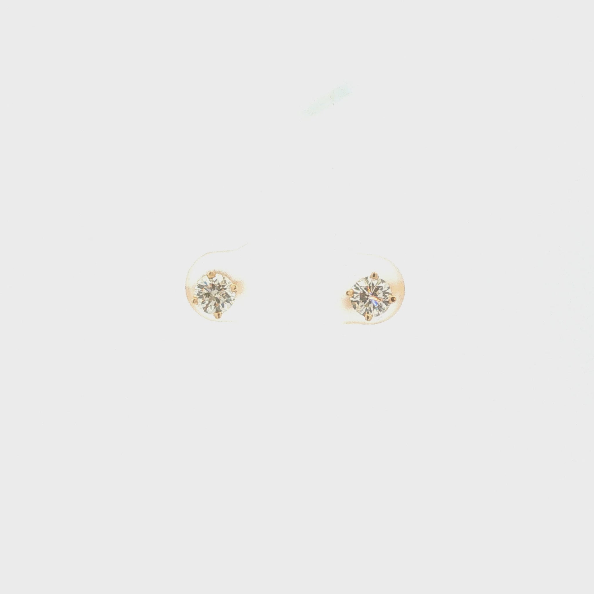 14K Gold Diamond Earrings 0.66ct Total Weight