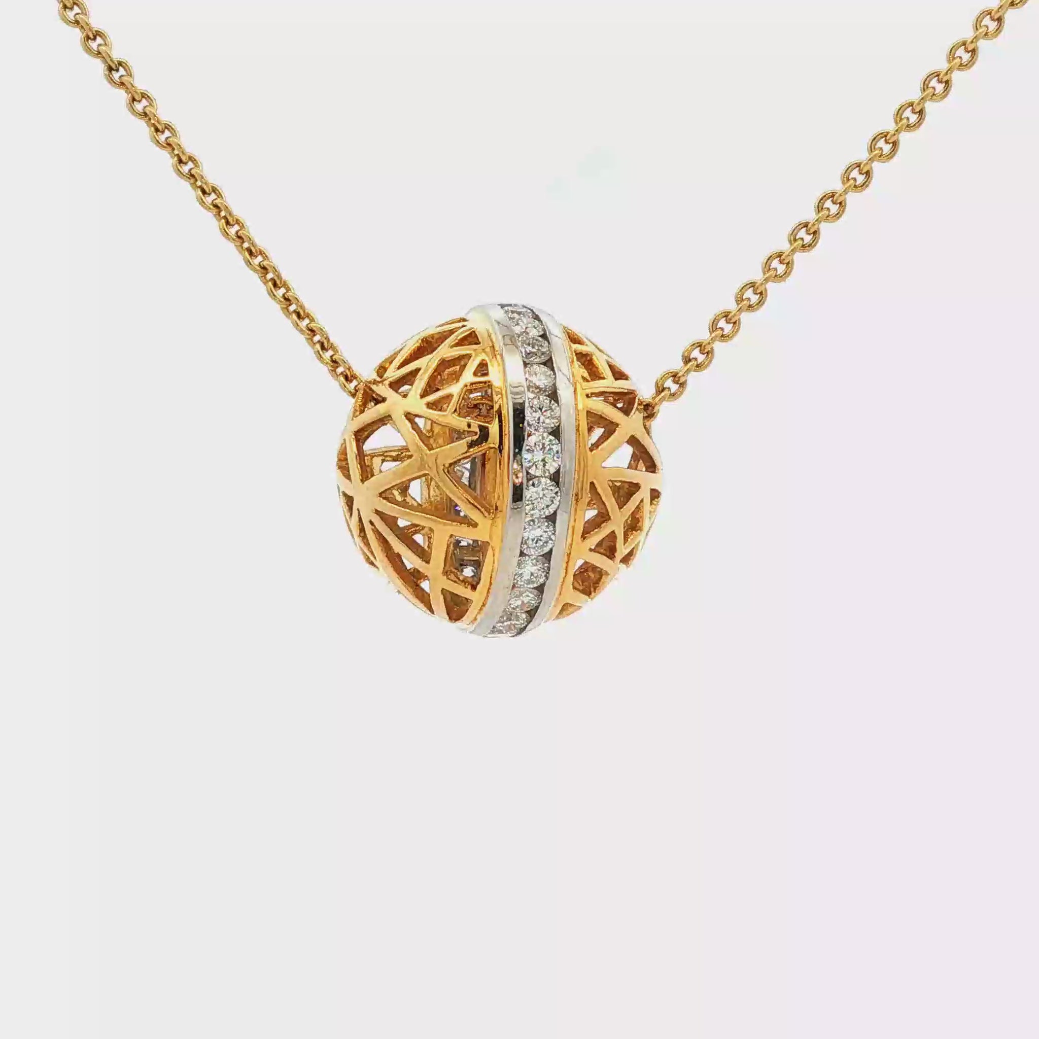 Charles Turi 18k and Platinum diamond ball pendant