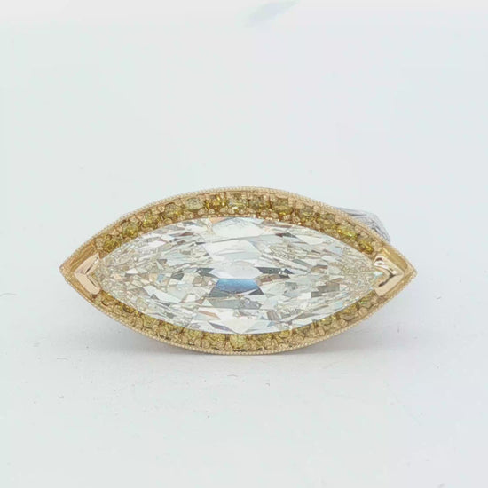 Horizontal 4 carat marquise diamond ring