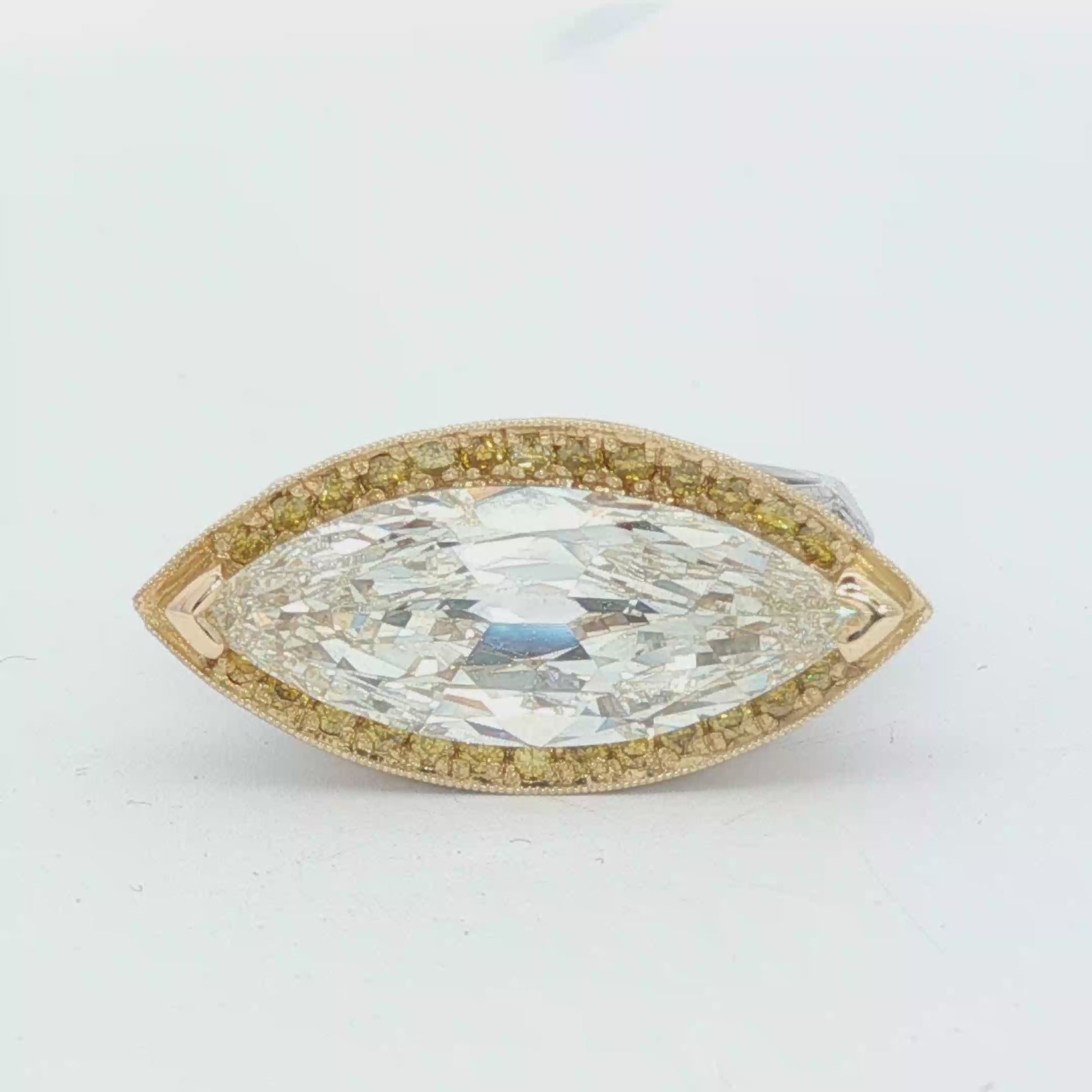 Horizontal 4 carat marquise diamond ring