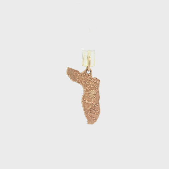 14K Gold State of Florida Charm
