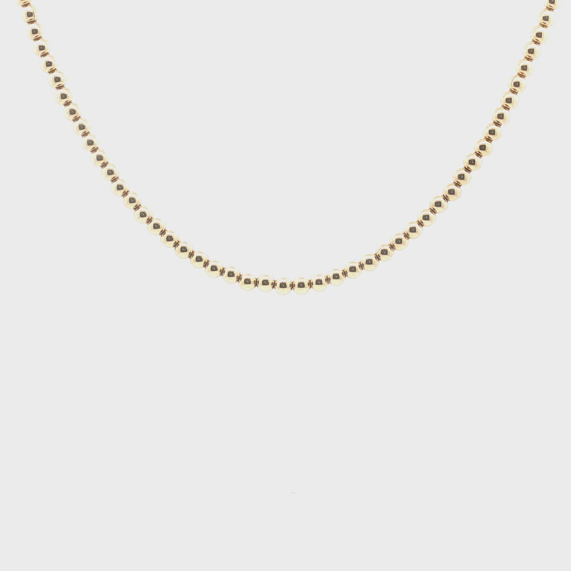 Vintage 10k yellow gold 16" bead necklace
