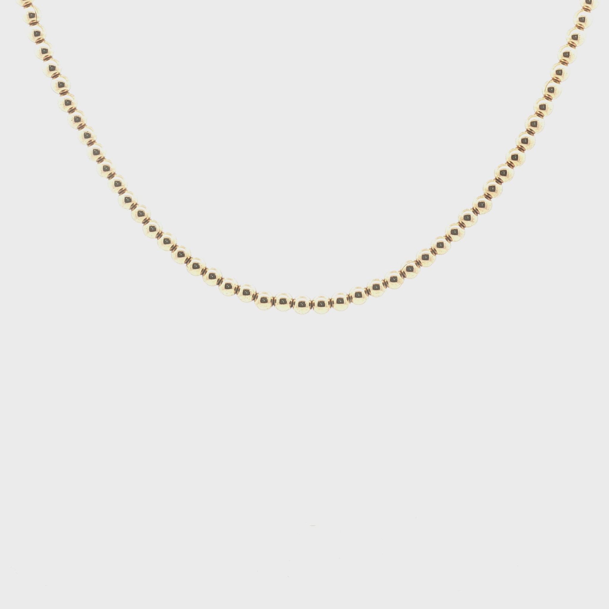 Vintage 10k yellow gold 16" bead necklace