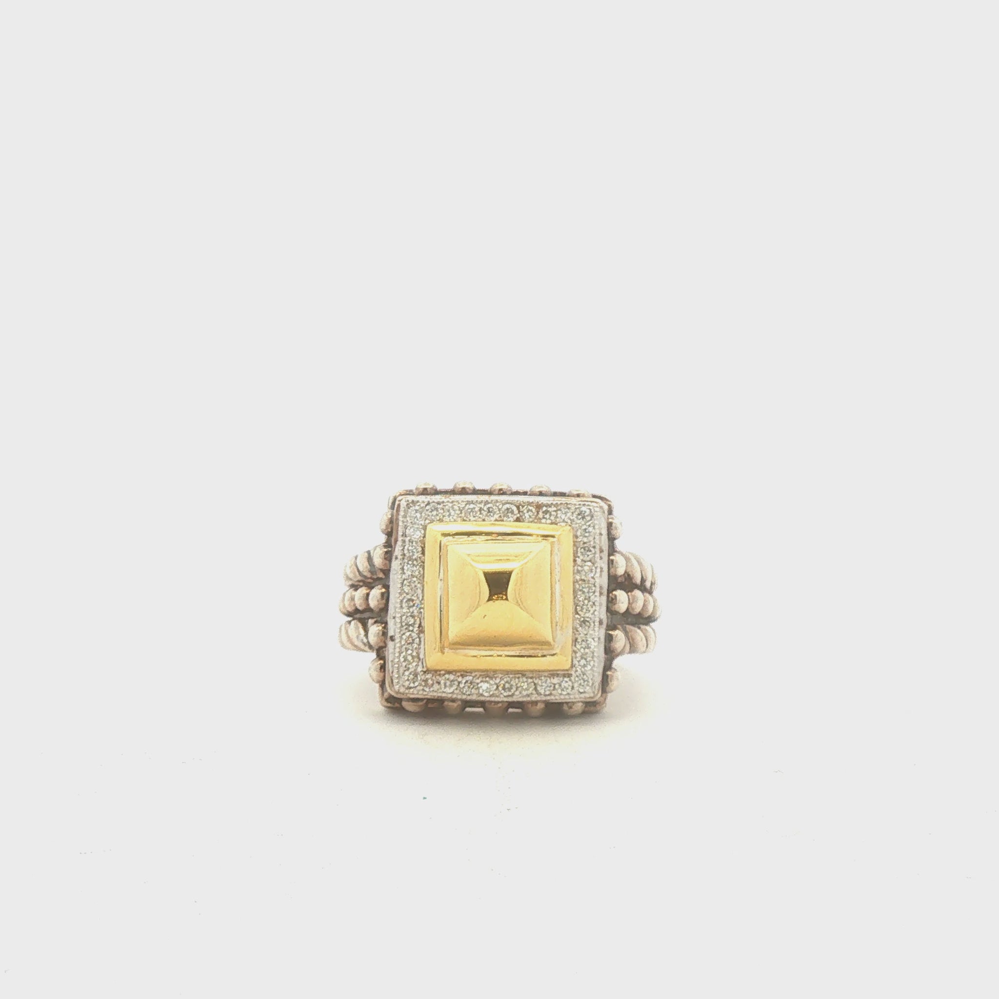 Sterling and 18K with Diamond Ring by Fred Samuel Benham BJC